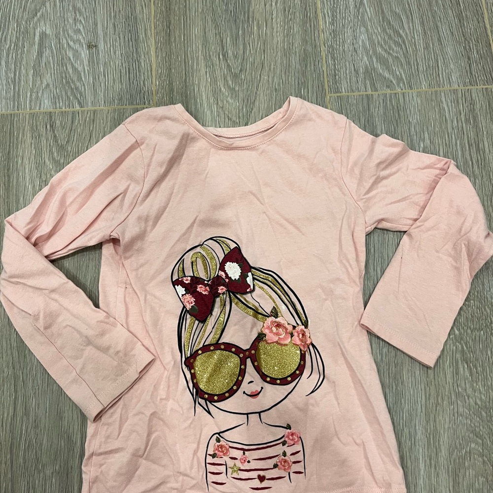 Garanimals Pink Long Sleeve Tee with Whimsical Graphic